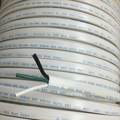 16/3 AWG Gauge Marine Grade Wire AC, Boat Cable, Tinned Copper, Flat Triplex