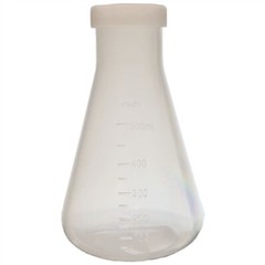 500ml Flask w/ Screw Cap, PP, Molded Graduations, Karter Sci 252Q4 (Single)