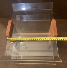 Vintage Mid Century Acrylic/Wood Two Tier Desktop Letter Tray – MCM