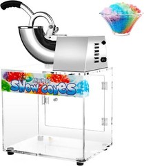 500lbs/h Electric Snow Cone Machine Ice Shaver Maker Shaving Crusher Dual Blades