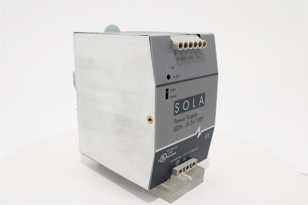 Sola HD SDN 10-24-100P SDN-P DIN Rail Power Supply | 24V DC | 10A | 240W