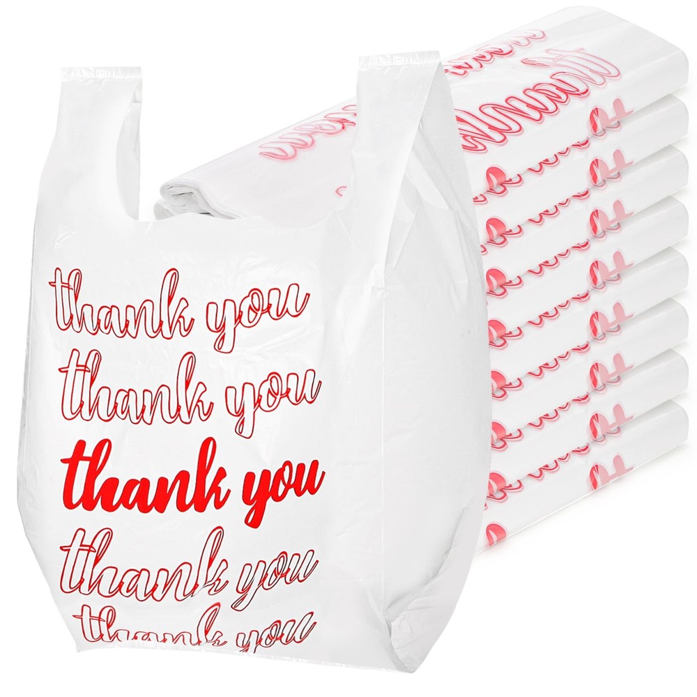 Lawei 500 Count Thank You Bags Reusable Grocery Bag 13 x 7 x 21 Inch Plastic…