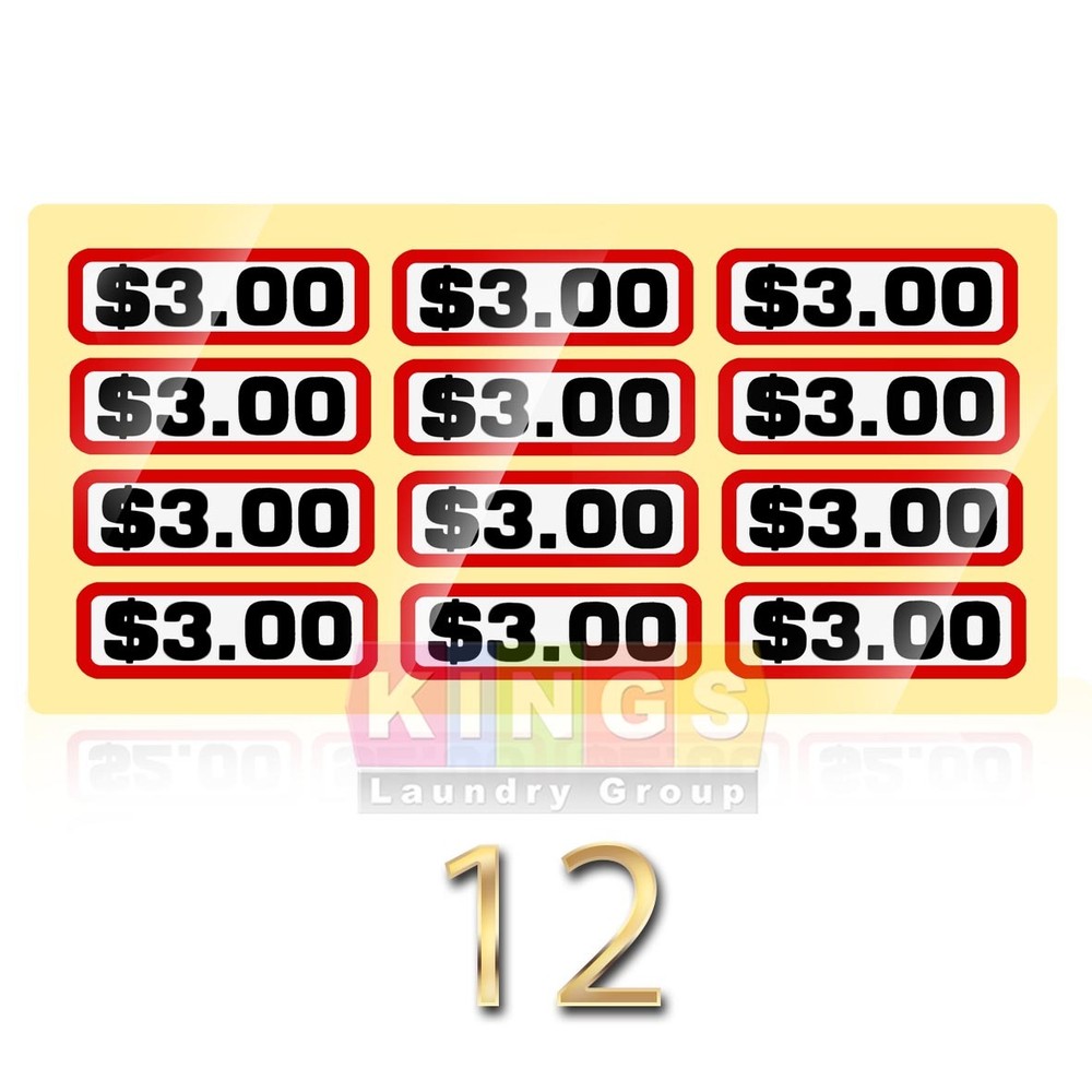 12PK GLOSSY SLIDE DECAL $3.00 For GREENWALD Wascomat, Ipso, Huebsch, 00-9104-37