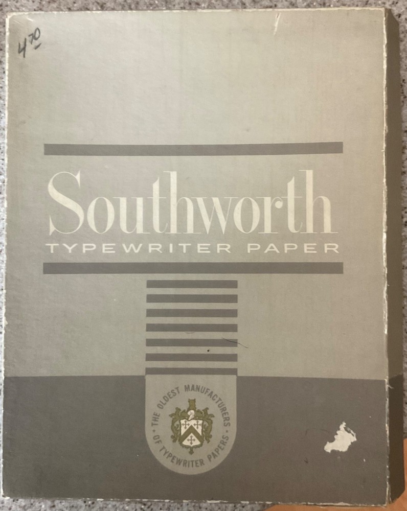Southworth Typewriter Paper Manifold 60C Plain 8.5 x 11 in Open Box USA