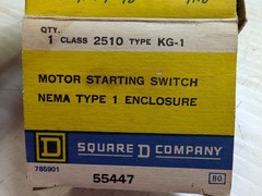 SQUARE D 2510KG1 MOTOR STARTING SWITCH NEMA 1 ENCLOSURE