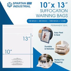 10” X 13” 200 Count Self Seal Clear Poly Bags with Suffocation Warning for Pa…
