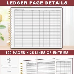 AKONEGE Accounting Ledger Book for Small Business Bookkeeping & Personal Use, Ho