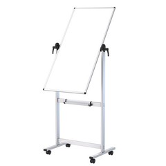VIZ-PRO Double-Sided Magnetic Mobile Whiteboard, 48 x 24 Inches, Aluminium Frame