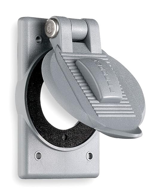 HUBBELL WP1 Weatherproof Lift Cover Gray Lexan for Size 1 Flanged Inlet Outlet