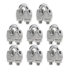 8 Pcs 1/8 Inches M3 Stainless Steel Wire Rope Cable Clip Clamp, Sliver