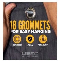 96″x80″ Extra Large Sound Dampening Blanket with Grommets, Washable, 12 Pounds..