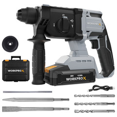 WORKPROX 20V 520W Cordless Brushless Rotary Hammer Drill Kits 7/8″ SDS-Plus 2.0J