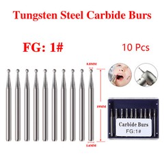 10pcs/pk Dental Carbide Burs for High Speed Handpiece Pear Bur 19mm FG Shank