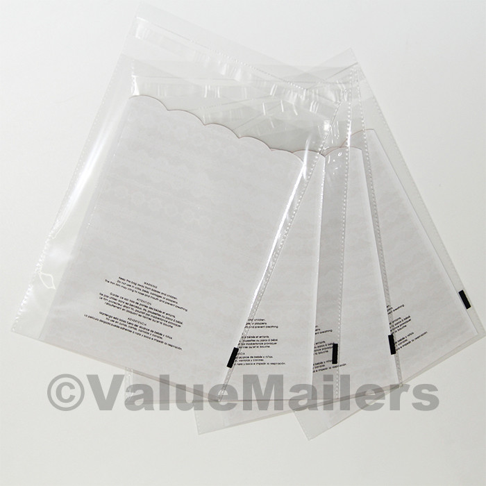 1000 10×13 1.5 Mil Bags Resealable Clear Suffocation Warning Poly OPP Cello Bag