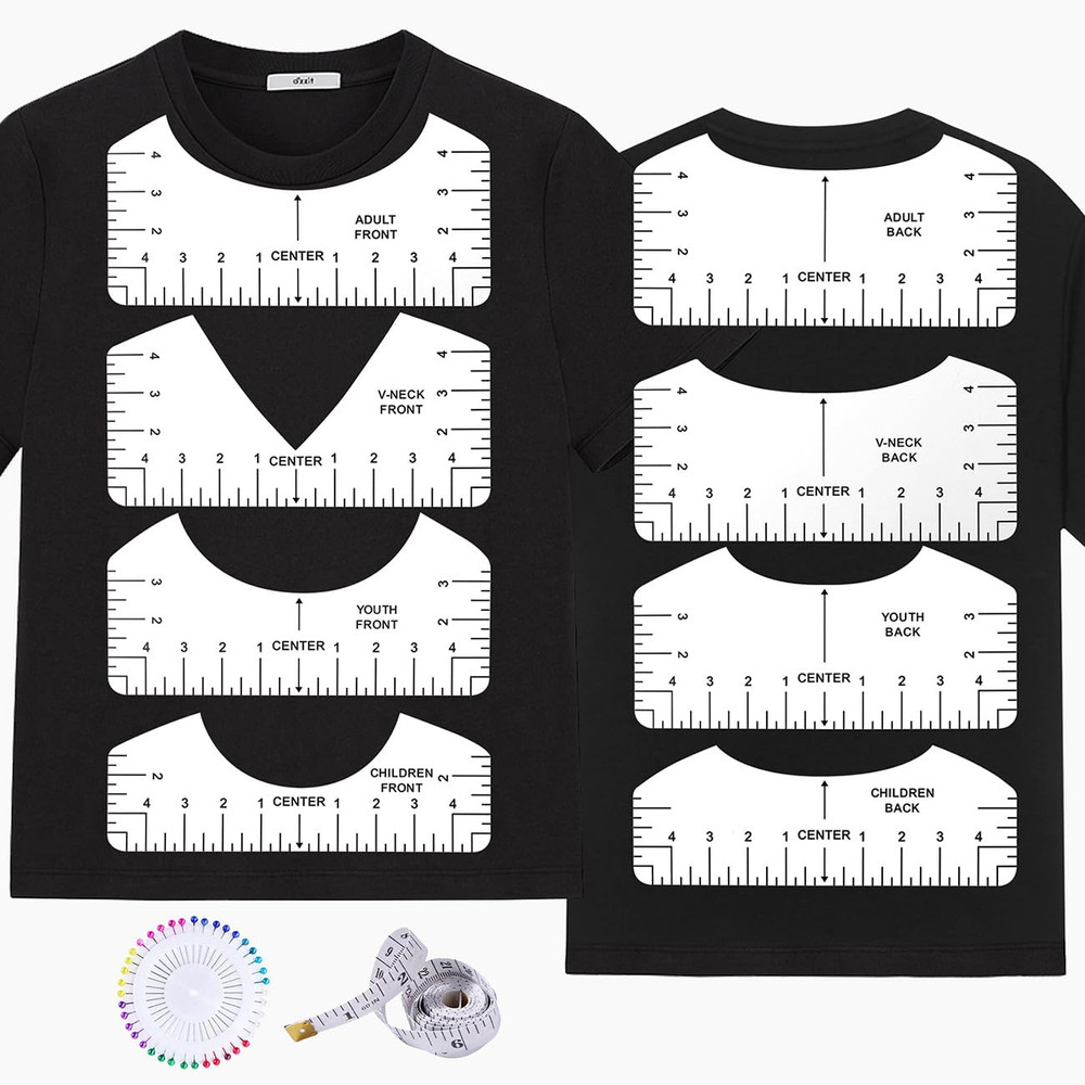 10 Pcs T-Shirt Ruler Guide Alignment Tool for Vinyl Placement Heat Press
