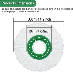Reusable Mop Head Replacement for Libman Tornado Spin Mop Thick Microfiber Spin