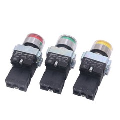22mm Push Switch Button Momentary Metal LED Self-Reset 24V/220V Illuminated