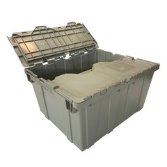 UBMOVE Plastic Crates with Lid for Moving and Storage