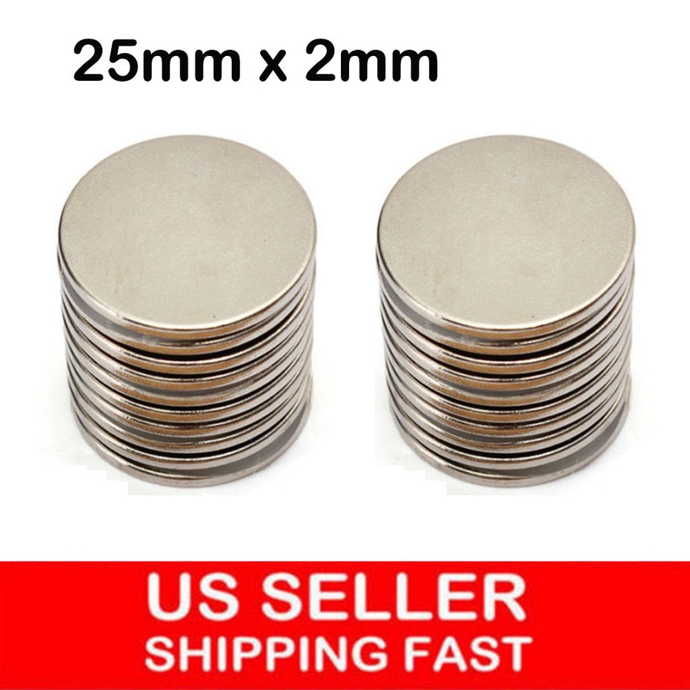 5-20Pcs Super Strong Round Disc 25mm x 2mm Magnets Rare Earth Neodymium N35 Lot