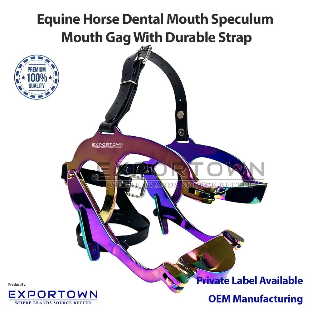 Premium multicolor Full Mouth Gag Equine Horse Dental Speculum Durable Straps