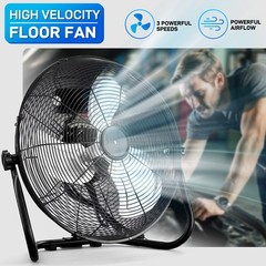 16″ High Velocity Industrial 2-in-1 Floor Stand or Wall Mount Fan 3 Speeds Fan