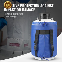 10L Liquid Nitrogen Tank Aluminum LN2 Dewar Cryogenic Container 6 Canisters Bag