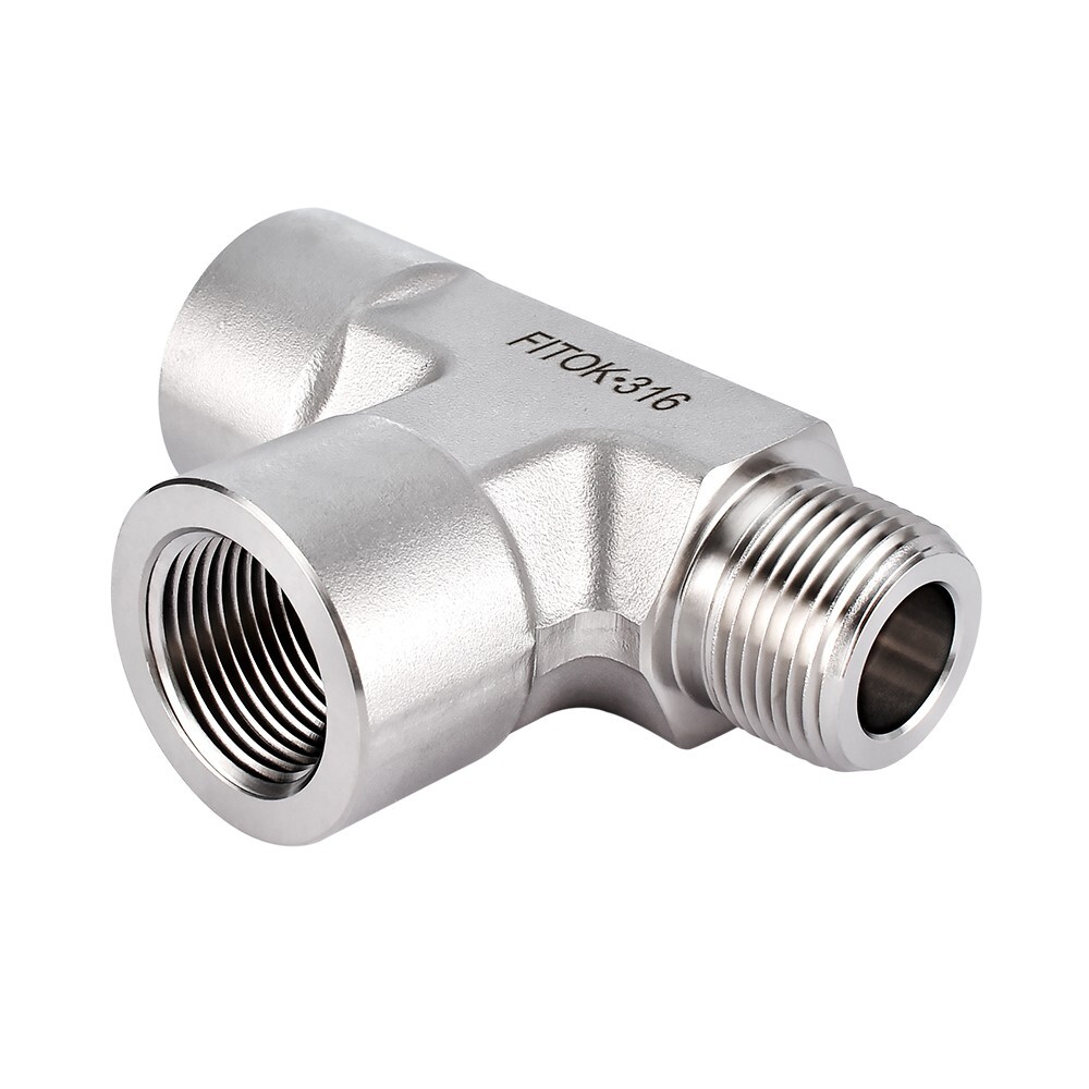 FITOK 316 SS Male Street Tee 1/4″ FNPT x MNPT x FNPT 7200 psi, SS-PST-NS4