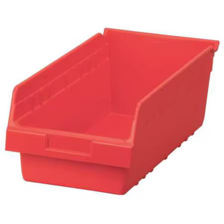 Akro-Mils 30088Red Shelf Storage Bin, Plastic, Red, 6 In H, 8 3/8 In W, 17 7/8