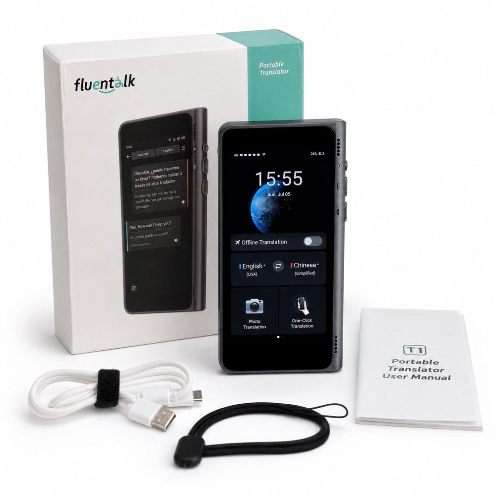 Fluentalk T1 Timekettle Portable Language Translator 414 Days Data Boxed