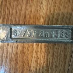 Alpha Vaculoy Solder. 63/37-Sn63BS Bar 2.34 Lbs