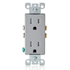 Leviton 15 Amp Decora Tamper-Resistant Duplex Electrical Wall 1 Pack, Gray