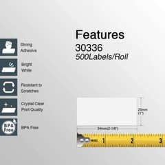 10Rolls 500 Labels Per Roll 1″ x 2-1/8″ for DYMO 30336 LabelWriter 300 25mmx54mm