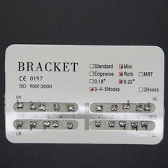 20 Pcs/Kit Dental Orthodontic Metal Bracket Braces Standard Roth .022 Hook 3-4-5