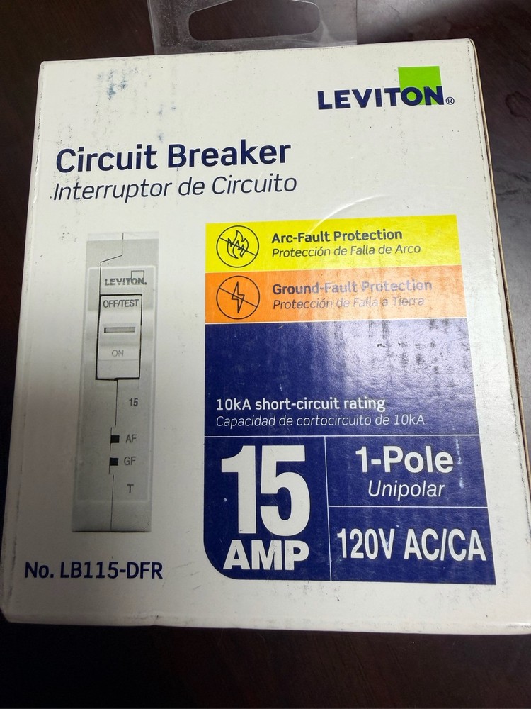 Leviton LB115-DFR 15A 1-Pole 120V Dual Function AFCI/GFCI Breaker lot of 3