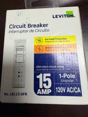 Leviton LB115-DFR 15A 1-Pole 120V Dual Function AFCI/GFCI Breaker lot of 3