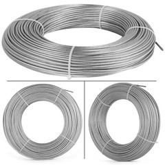 VEVOR T316 1/8″ 3/16″ Stainless Steel Cable 1×19 100/500/1000ft Wire Rope Cable