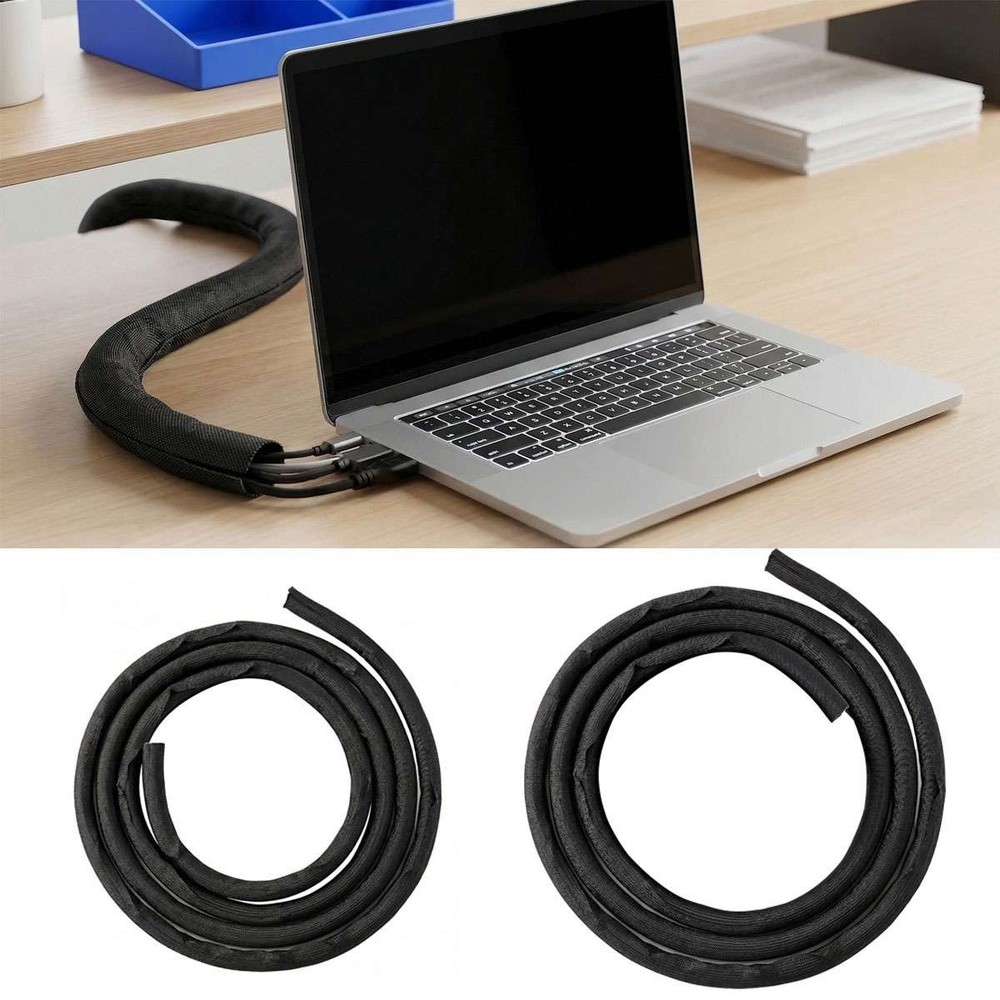 5FT Cord Protector Wire Loom Cable Sleeve Split Tubing Self Wrap Management