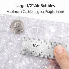 12″ Wide Bubble Cushioning Roll 1/2″ Perf Every 12″ – Multiple Lengths 20-100ft