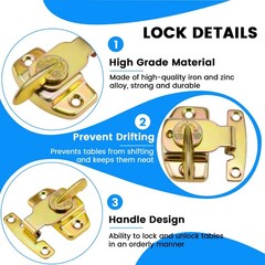 2 Pack Dining Table Locks Metal Spring Table Leaf Buckle Latches