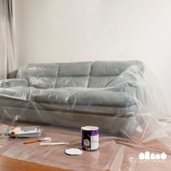 Plasticplace Clear Plastic Sheeting, 10’W x 100’H, 4.0 Mil (1 Roll)