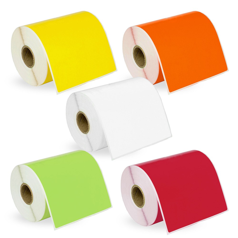 DYMO LW 1744907 COLOR 4XL 4×6 – 5 Rolls – 1 each: WHITE GREEN YELLOW RED ORANGE