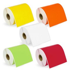 DYMO LW 1744907 COLOR 4XL 4×6 – 5 Rolls – 1 each: WHITE GREEN YELLOW RED ORANGE