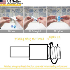 VOTMELL 8 Rolls 1/2 Inch(W) X 520 Inches(L) Teflon Plumbers 8 ROLLS, White