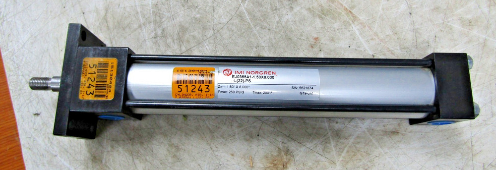 💥NEW NORGREN 1.50″ x 8.000″ PNEUMATIC CYLINDER 250 PSIG MAX EJ0355A1