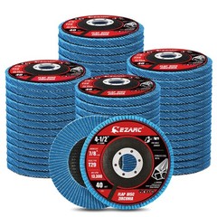 Flap Discs 40 Grit 4 1/2 x 7/8 Inch 50 Pack Stainless Steel EZARC Type