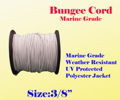 3/8″ x 35 Ft Premium Marine Grade Bungee Shock Stretch Cord UV White