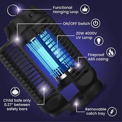 LiBa Electric Bug Zapper, Outdoor & Indoor Insect Killer with Switch – 4000V Pow