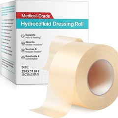 Hydrocolloid Bandages for Wound Care, 2in *12ft Extra Large Medical-Grade Hydroc