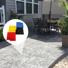 4Pcs Concrete Stone Texture Stamp Mats, PU, 24 × 24 In