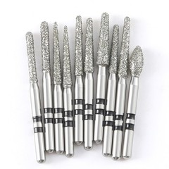 10Pc AZDENT Dental Diamond Zirconia Cutting Burs Kit Friction Grip Burs FG 1.6mm